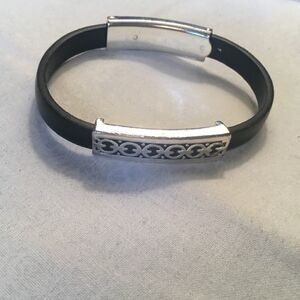 $8 ea or 3/$15. Silvertone Rubber Bracelet